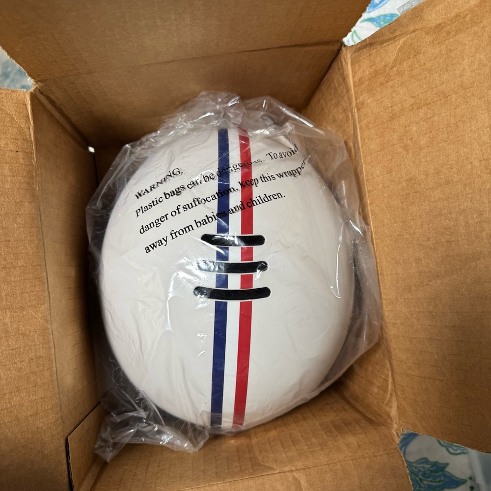 Thousand Medium Unisex White Helmet with Red and Blue Stripes - Picture 6 of 6